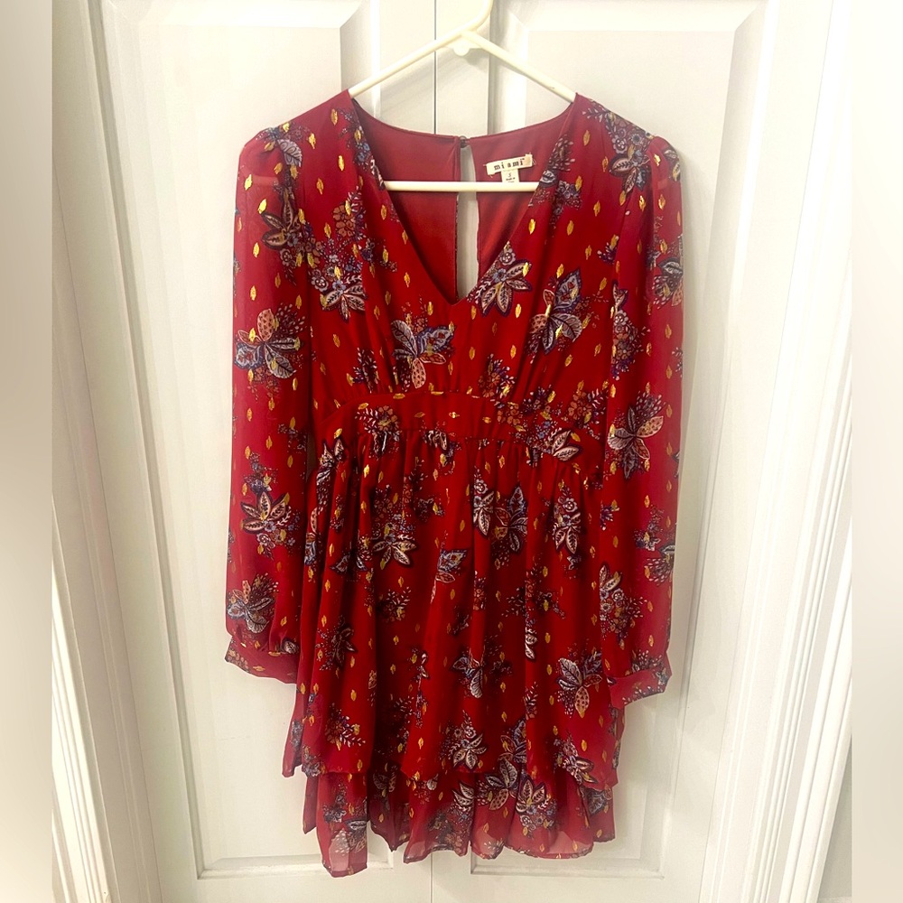 Flowy long sleeve, tiered dress